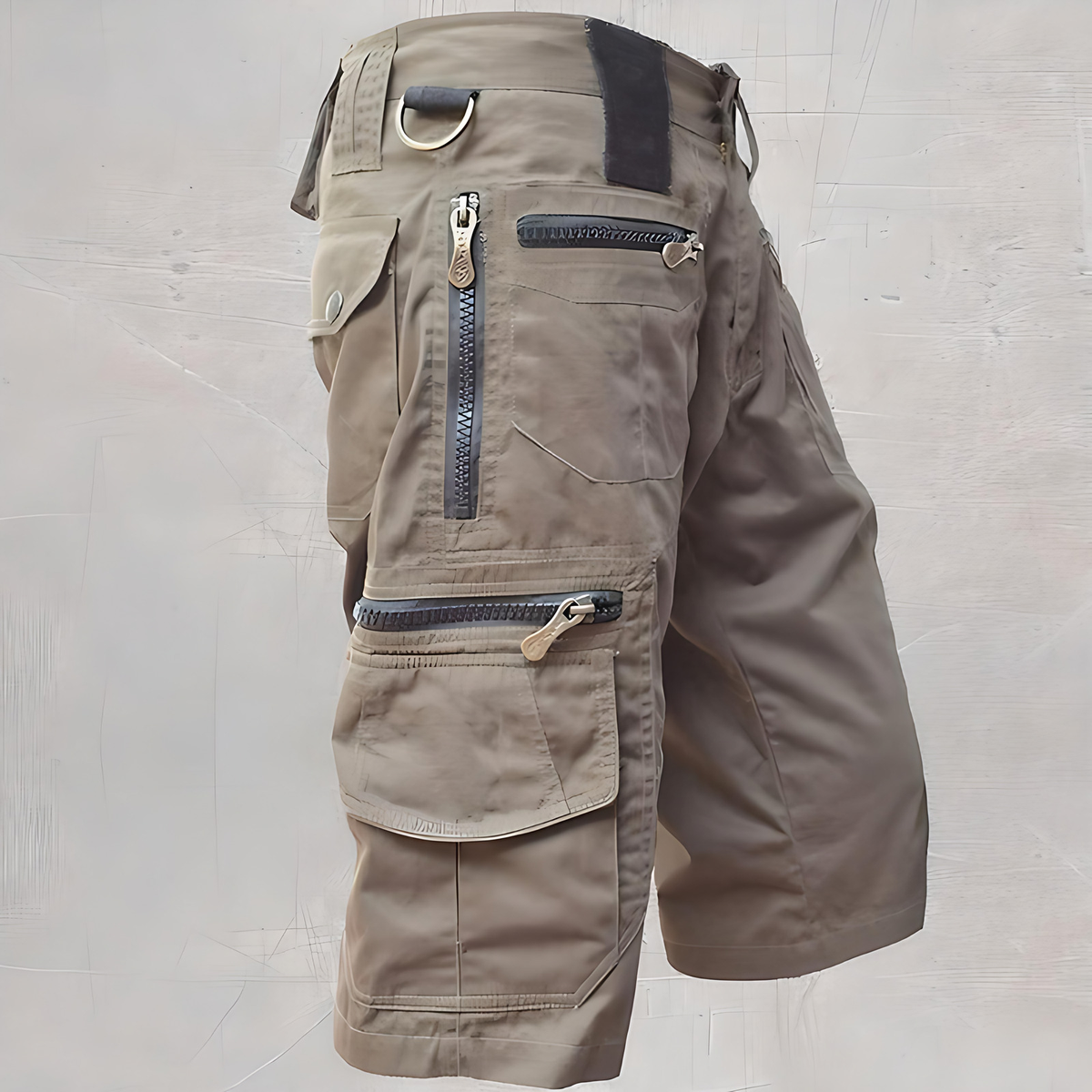 Short tactique homme multipoches, taille ajustable, du S au 5XL, kaki