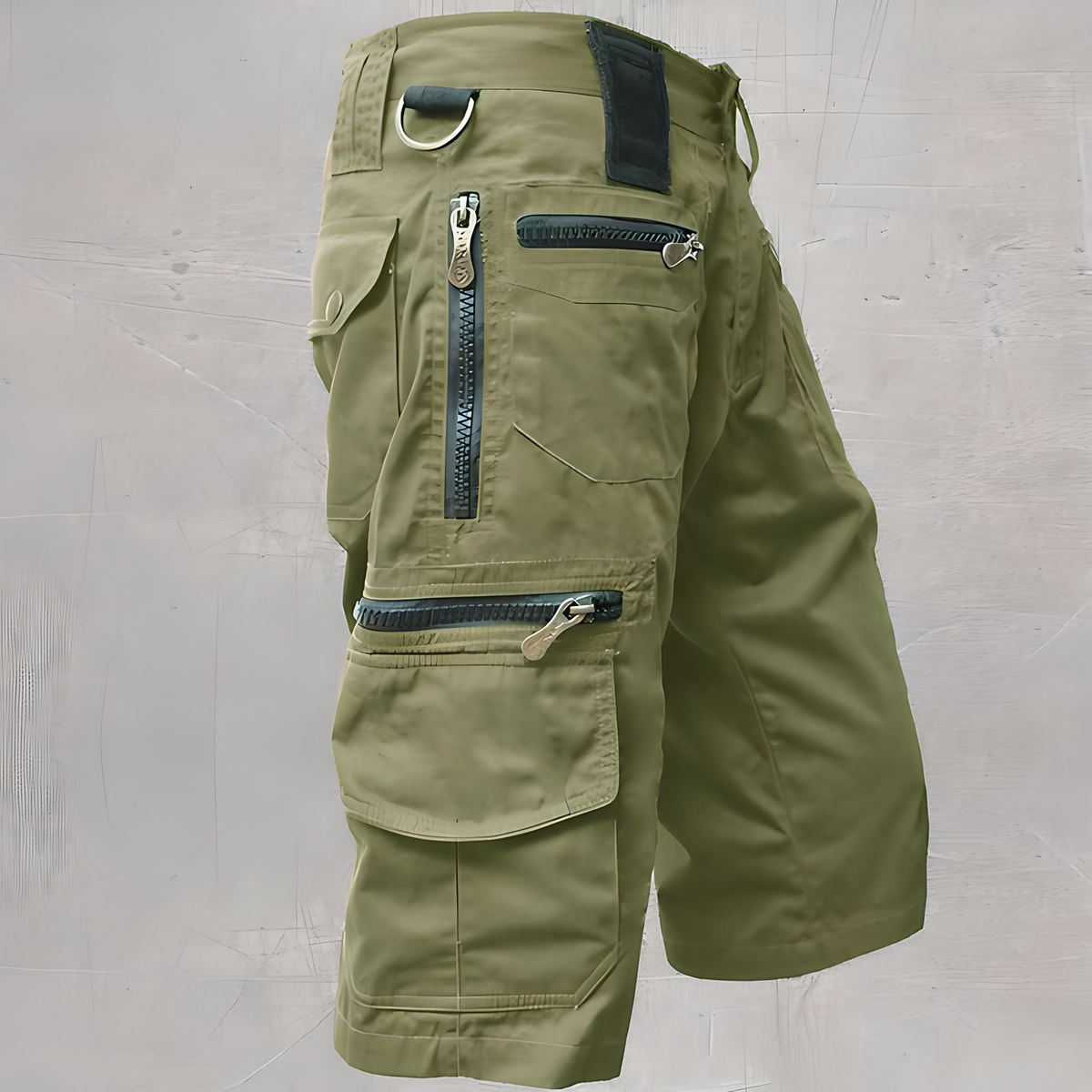 Short tactique homme multipoches, taille ajustable, du S au 5XL, vert