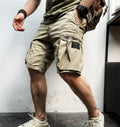 Short cargo homme à poches, ceinture réglable, du S au 4XL, kaki