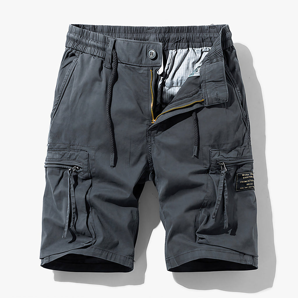 Short cargo homme à poches, ceinture réglable, du S au 4XL, gris