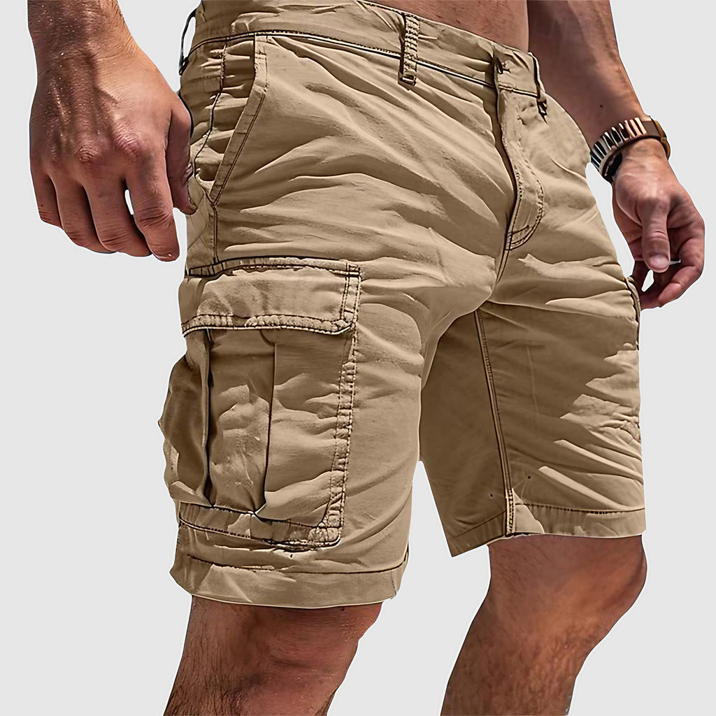 Short cargo homme léger à poches, quatre coloris, S au 3XL, beige