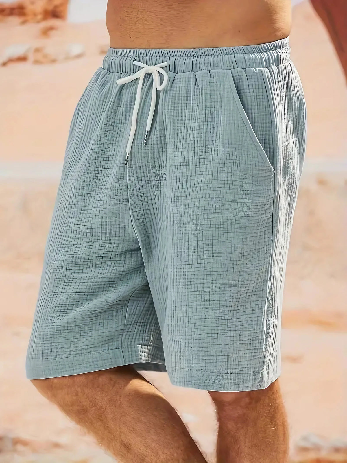 Short homme d'été coupe décontractée, cinq coloris, bleu clair
