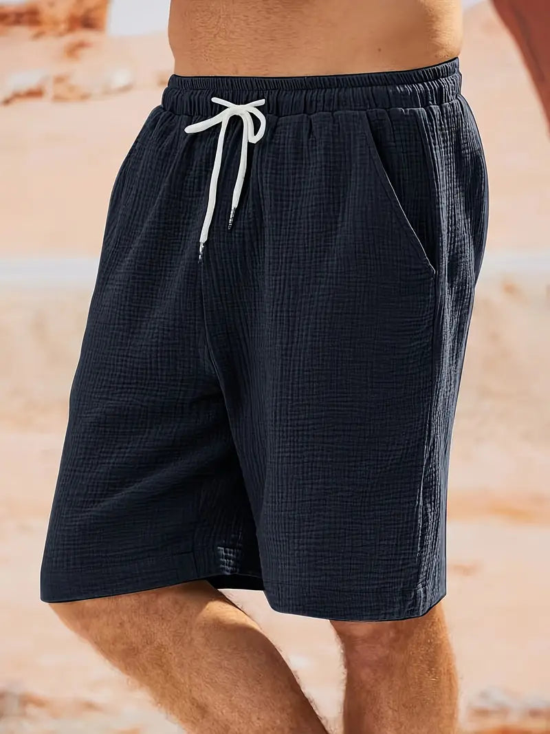Short homme d'été coupe décontractée, cinq coloris, bleu marine