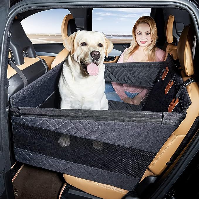 Siège auto pour chien avec harnais intégré, gris ou noir, noir