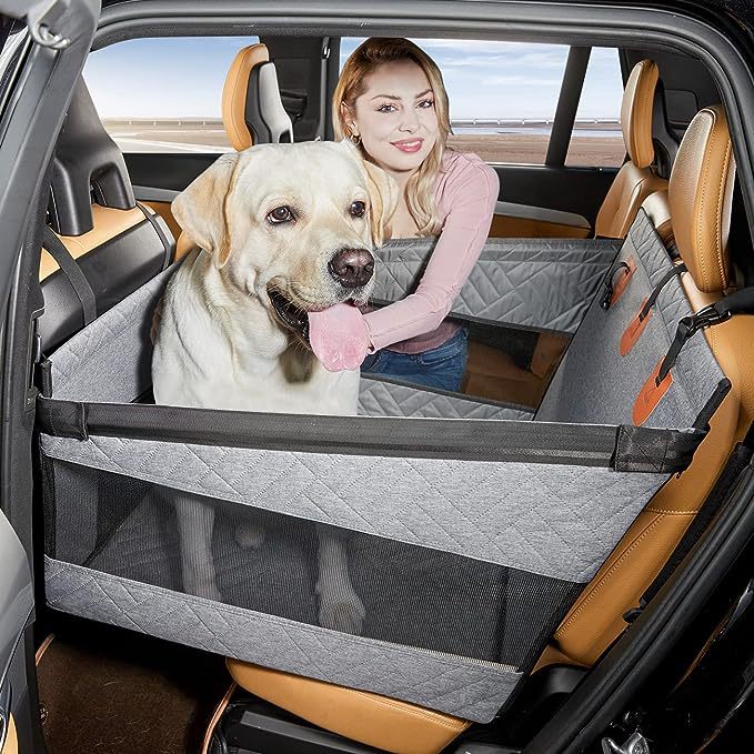 Siège auto pour chien avec harnais intégré, gris ou noir, gris