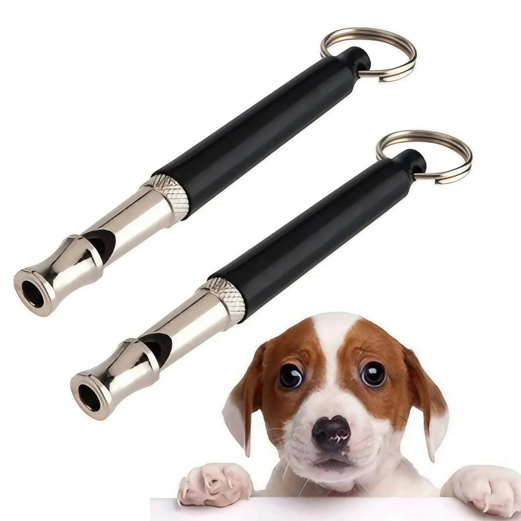 Sifflet à ultrasons pour chien, fréquence réglable, noir