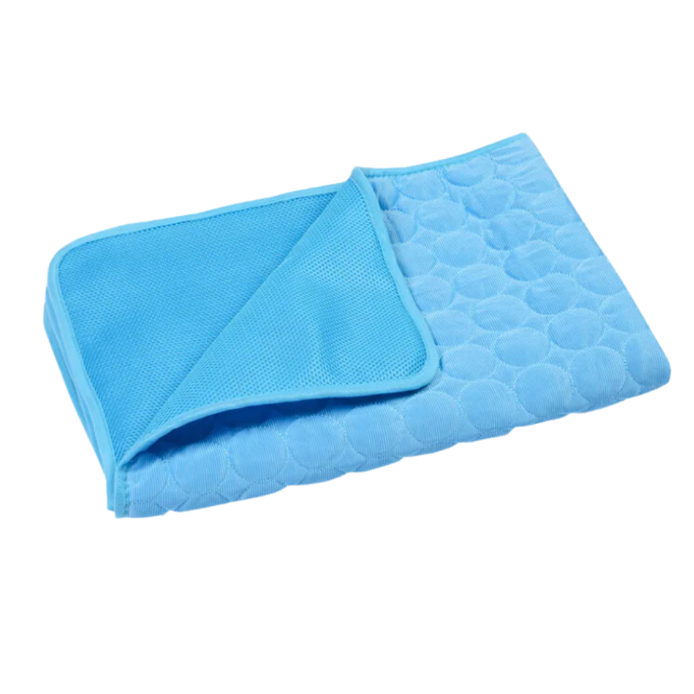 Tapis rafraîchissant pour chien et chat, cinq coloris, du XS au XL, bleu