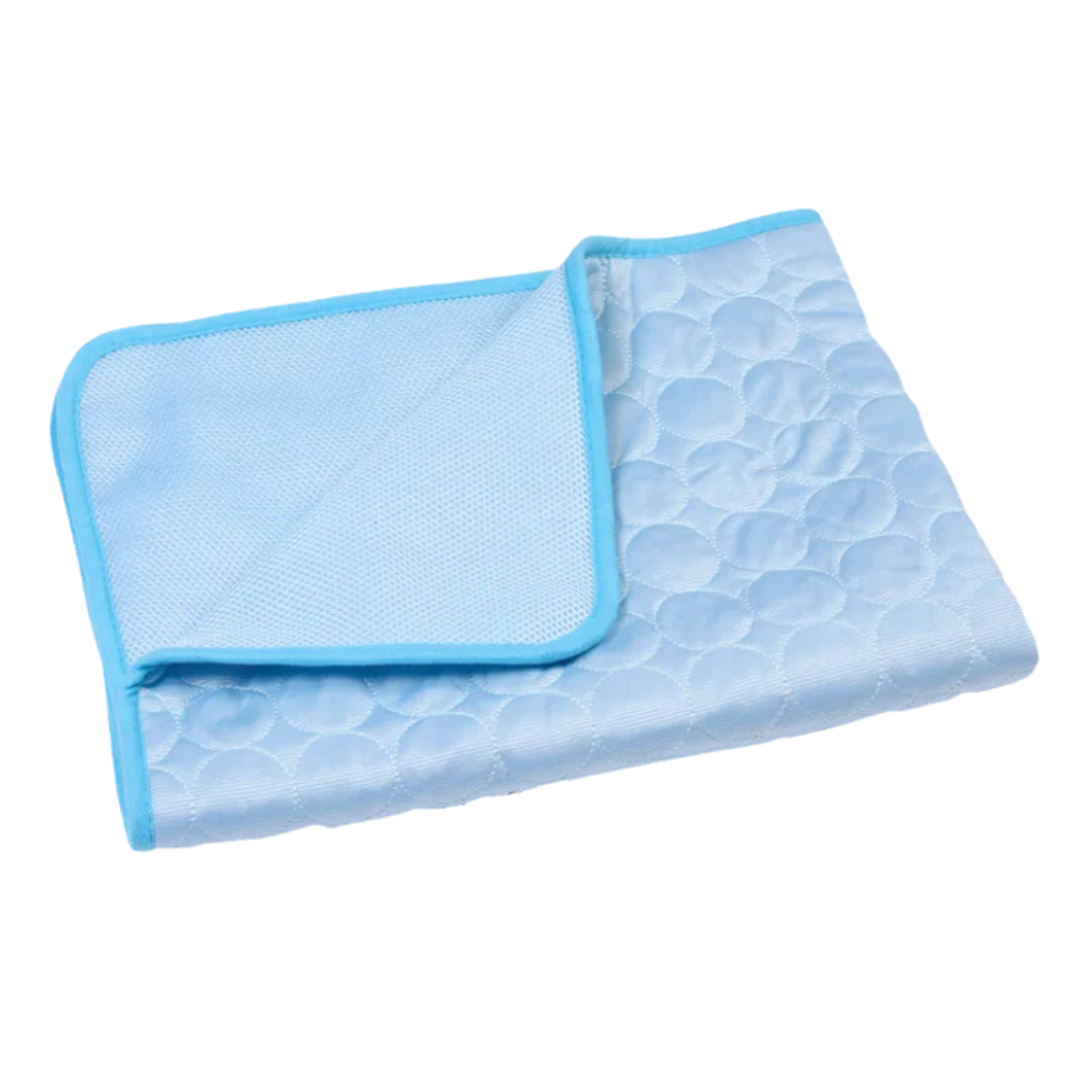 Tapis rafraîchissant pour chien et chat, cinq coloris, du XS au XL, bleu clair