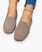 Mocassins d'été femme à enfiler, semelle intérieure douce, gris