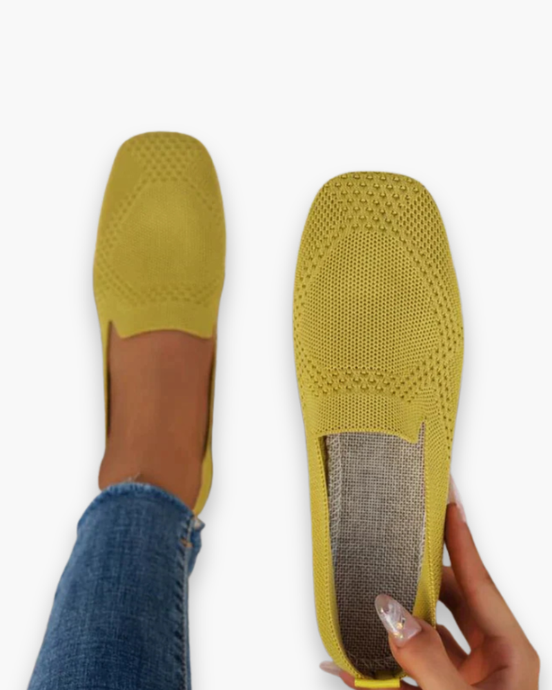 Mocassins d'été femme à enfiler, semelle intérieure douce, vert