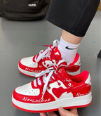 Baskets femme à motif cœur, neuf coloris, du 36 au 40, rouge