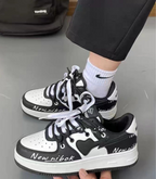 Baskets femme à motif cœur, neuf coloris, du 36 au 40, noir et blanc