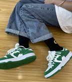 Baskets femme à motif cœur, neuf coloris, du 36 au 40, blanc et vert