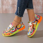 Baskets femme jaunes pour le sport et la ville