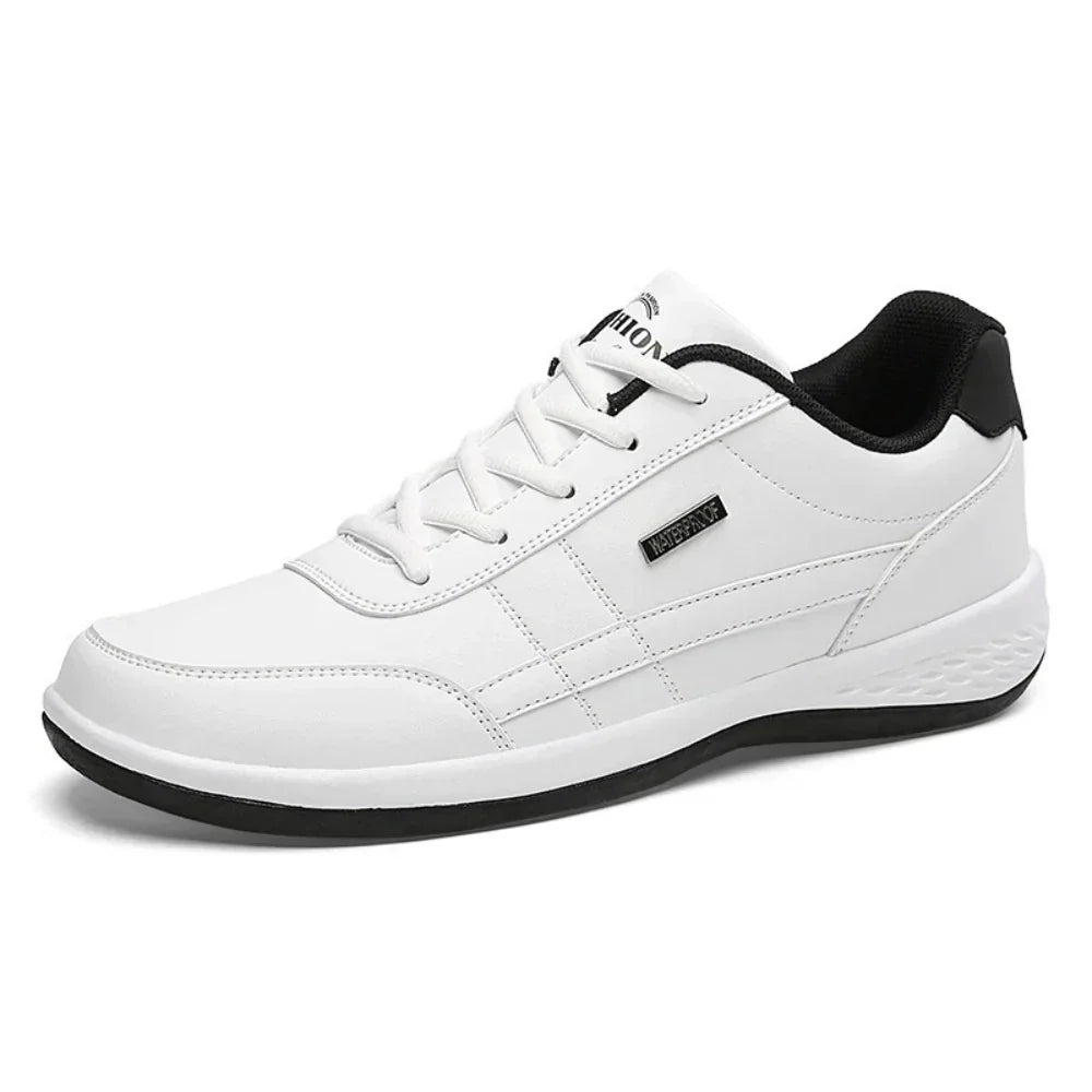 Baskets orthopédiques homme à lacets, semelle antidérapante, blanc