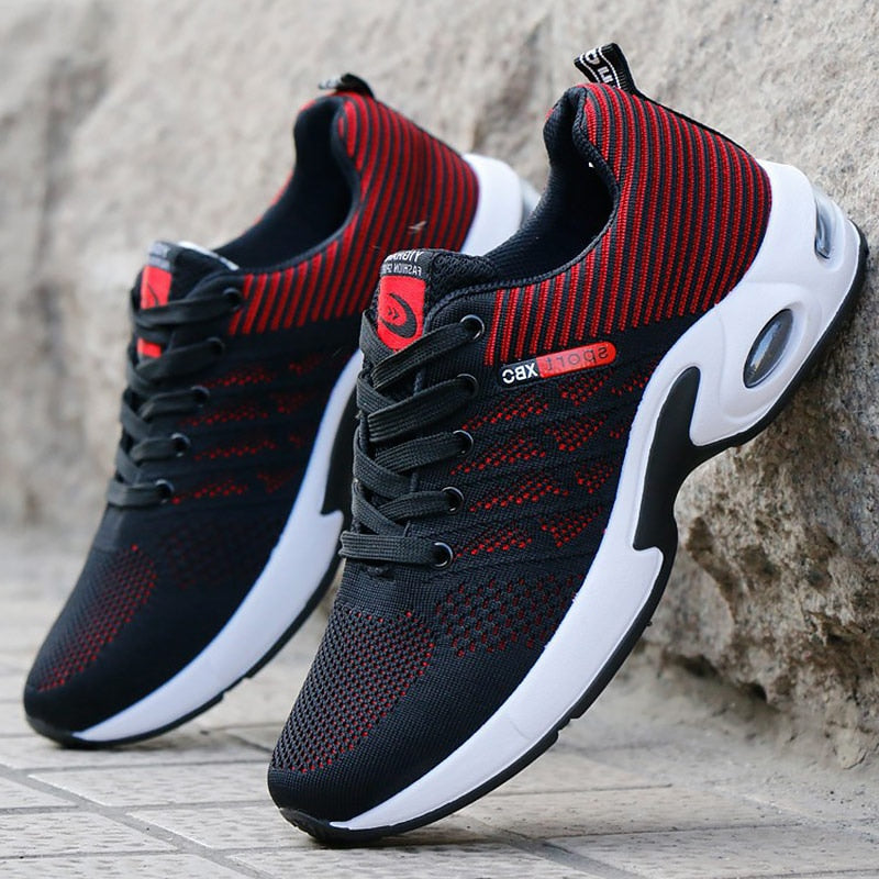 Sneakers orthopédiques homme, semelle amortissante, 39 au 44, rouge