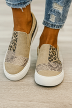 Baskets slip-on femme imprimées, semelle épaisse, du 35 au 43