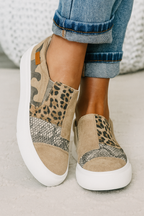 Baskets slip-on femme imprimées, semelle épaisse, du 35 au 43