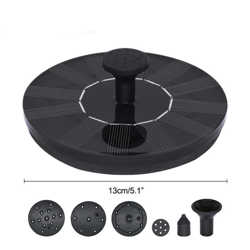 Mini fontaine solaire noire pour jardin et bain d'oiseaux