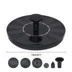 Mini fontaine solaire noire pour jardin et bain d'oiseaux