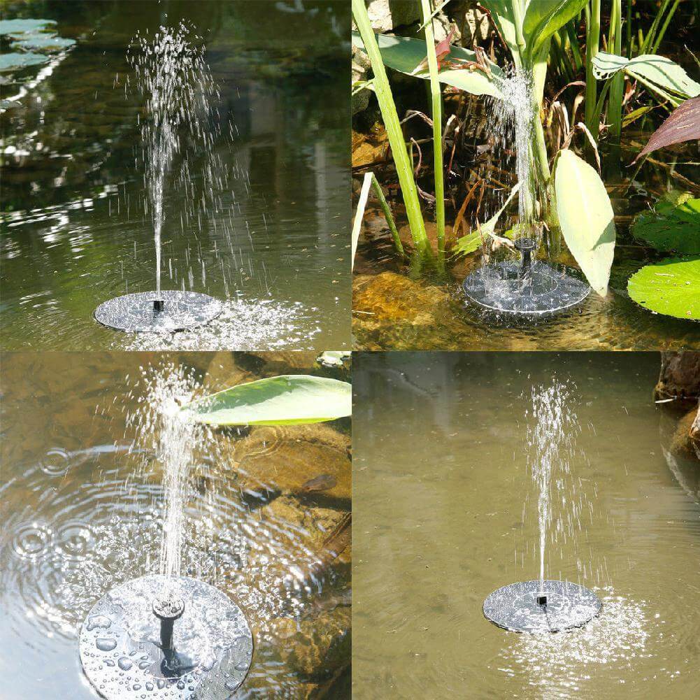 Mini fontaine solaire noire pour jardin et bain d'oiseaux
