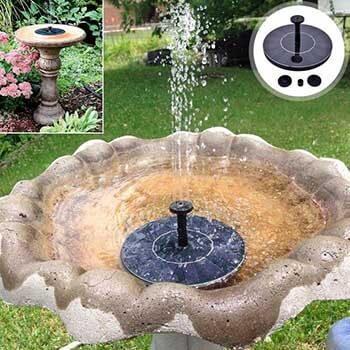 Mini fontaine solaire noire pour jardin et bain d'oiseaux