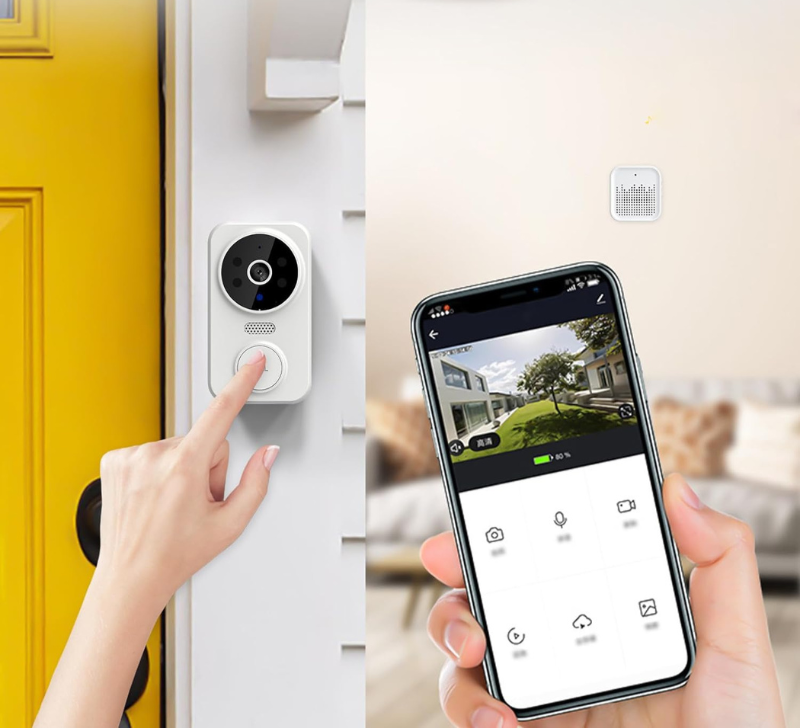 Sonnette vidéo connectée WiFi avec caméra HD et interphone