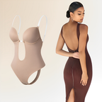 Body soutien-gorge dos nu sans coutures, coussinets amovibles, beige