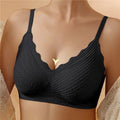 Soutien-gorge push-up sans armatures, bretelles réglables, noir