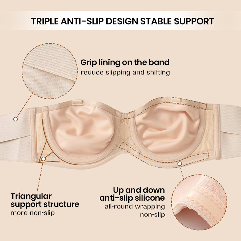 Soutien-gorge sans bretelles, sans rembourrage, bonnets B à G