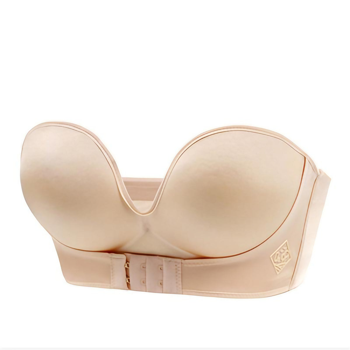 Soutien-gorge sans bretelles push-up, fermeture devant, du A au E, chair