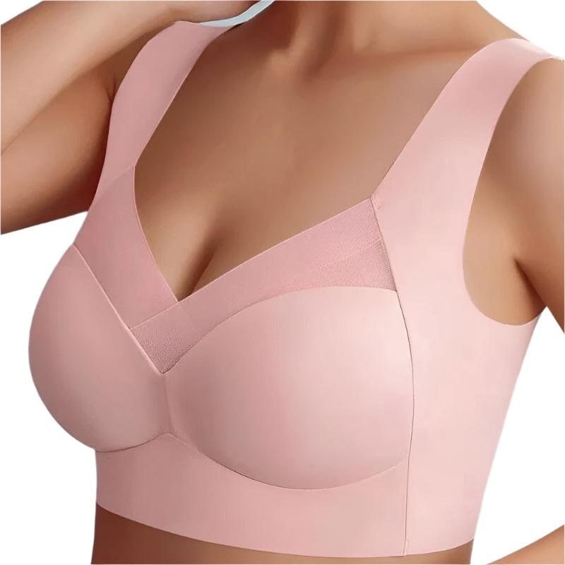 Soutien-gorge sans couture femme, cinq coloris, du L au 3XL, rose