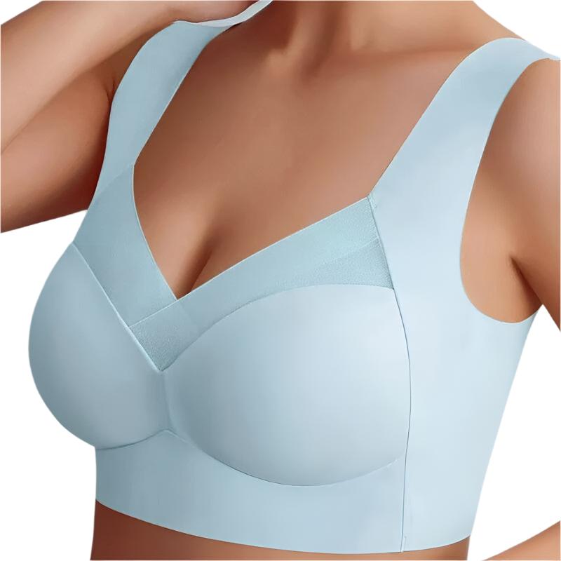 Soutien-gorge sans couture femme, cinq coloris, du L au 3XL, bleu