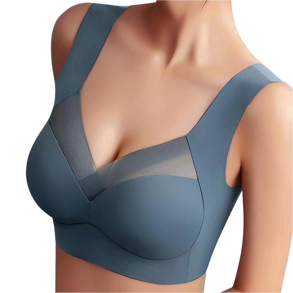 Soutien-gorge sans couture femme, cinq coloris, du L au 3XL, bleu foncé