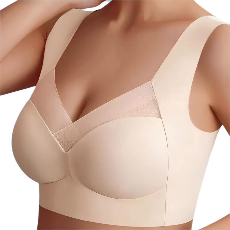 Soutien-gorge sans couture femme, cinq coloris, du L au 3XL, beige