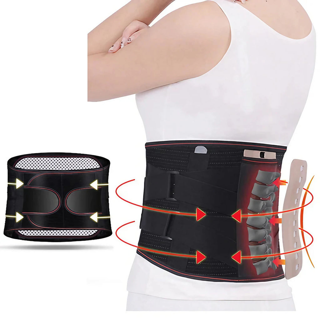 Ceinture lombaire ajustable et respirante, du S au XL, noir