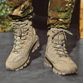 Bottes militaires homme imperméables à lacets rapides, tige haute, jaune
