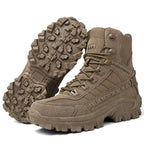 Bottes militaires homme imperméables à lacets rapides, tige haute