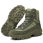 Bottes militaires homme imperméables à lacets rapides, tige haute