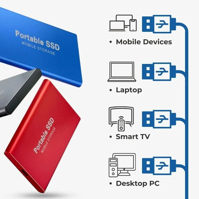 SSD externe 1 To USB 3.1, boîtier en aluminium format poche