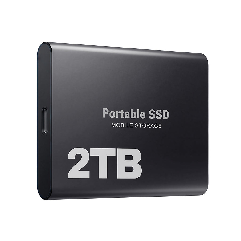 Disque SSD externe portable 2 To, noir, bleu ou rouge, noir