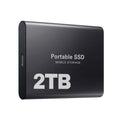Disque SSD externe portable 2 To, noir, bleu ou rouge, noir
