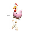 Poule décorative de jardin en résine, grands yeux, pattes mobiles