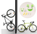 Support vélo mural pour rangement vertical, crochet incurvé, vert