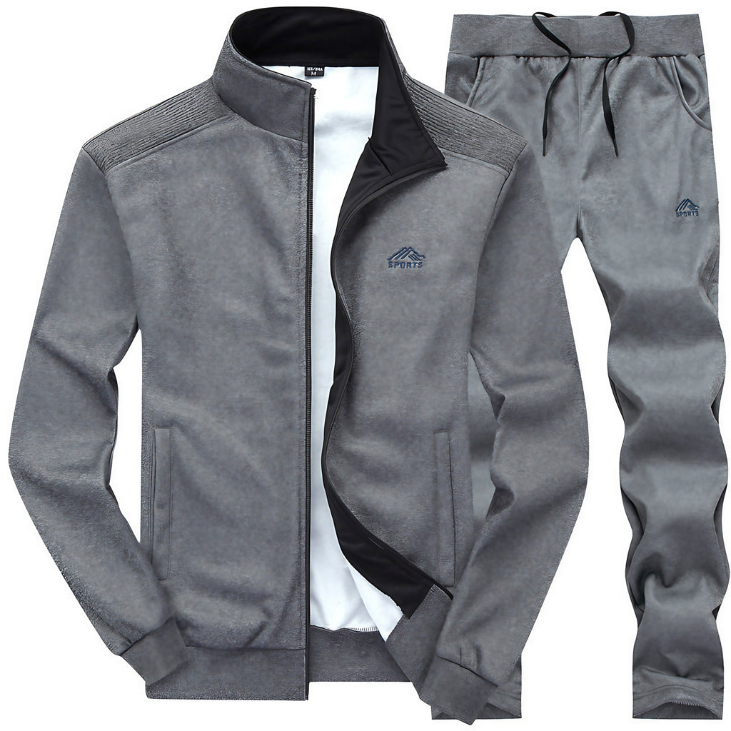 Survêtement homme coupe ajustée, séchage rapide, quatre coloris, gris foncé