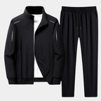 Survêtement homme veste zippée et pantalon jogger, du L au 5XL, noir