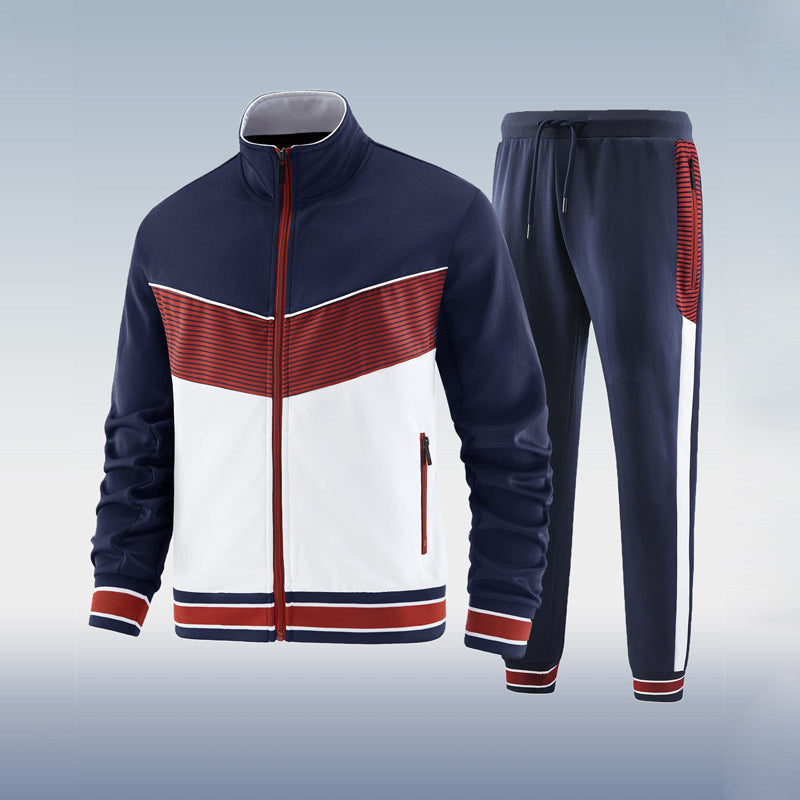 Survêtement homme deux pièces, cinq coloris, du S au 3XL, rouge et bleu marine