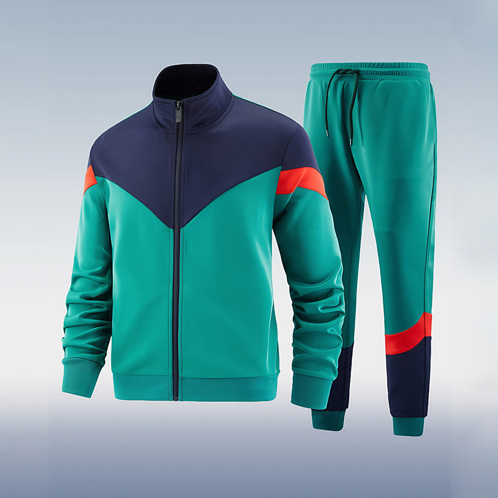 Survêtement homme deux pièces, cinq coloris, du S au 3XL, bleu canard et bleu marine
