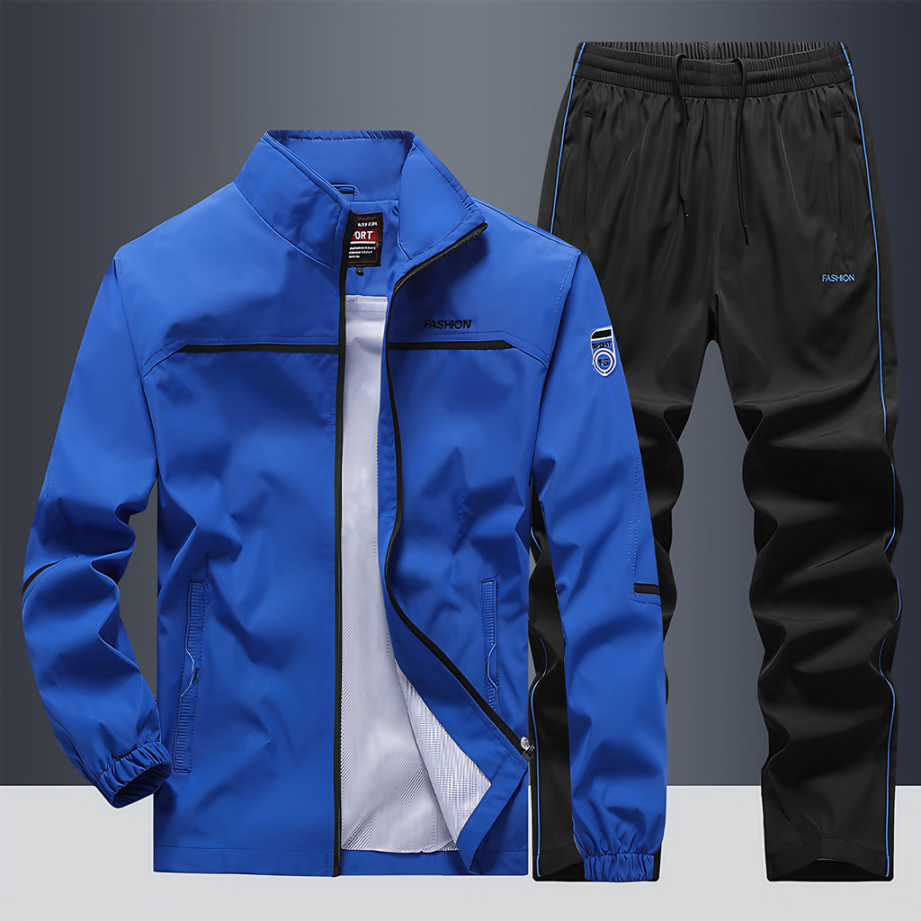 Survêtement homme deux pièces, du L au 5XL, cinq coloris, bleu