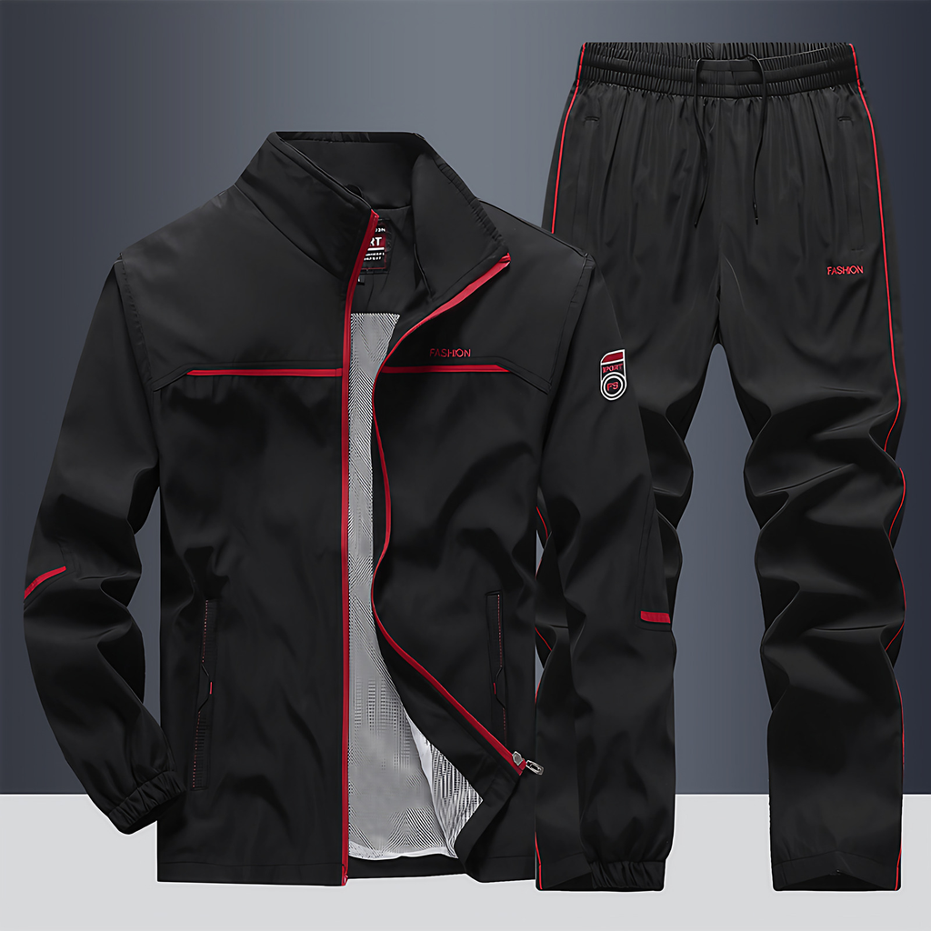 Survêtement homme deux pièces, du L au 5XL, cinq coloris, noir